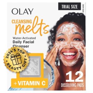 Olay Cleansing Melts + Vitamin C Face Cleanser, 12ct, Water-Activated Face Wash Cleans, Tones, and Refreshes Skin