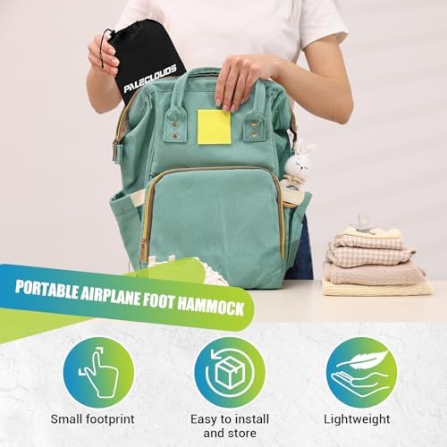 Foot Hammock for Plane Travel, No Collapse Thickened Bamboo Airplane Foot Rest for Long Flight, Desk Foot Hammock with Extended Adjustment Strap to Relax Your Feet, Foot Sling Travel Essentials - Image 6