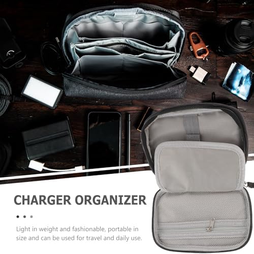 Portable Charger Case and Cable Organizer Bag for Travel, Mini Electronics Cord Storage Pouch in Black, Compact Tech Accessories Organizer for Phone, Power Bank, and Earphones - Image 4