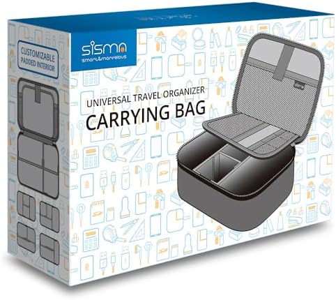 sisma Travel Electronics Organizer Small Carrying Case for Cables Phone Chargers USB Plugs Power Cords Earbuds Adapter Tech Accessories Pouch -Grey - Image 6