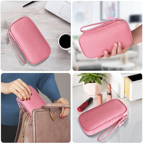 Pink Universal Cable Organizer - Electronics Accessories Bag for Charger, Phone, Memory Card & Travel Gadgets - Image 6