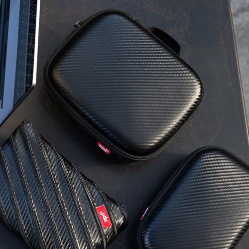 ZIPIT Carbon Electronic Organizer Case, Hard Shell EVA Travel Cable Organizer for Chargers, Cords & Tech Accessories, Black - Image 7