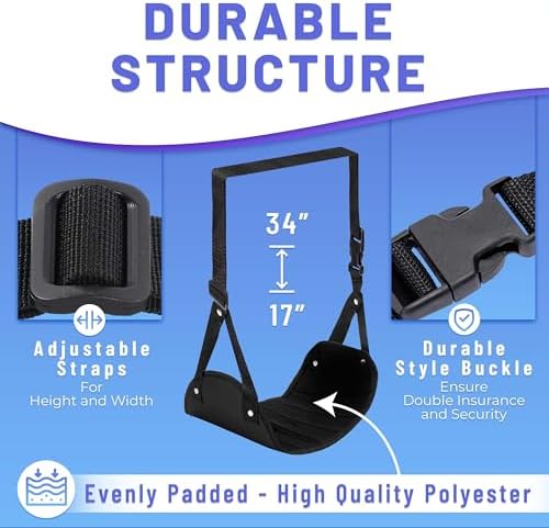 BASIC CONCEPTS Airplane Foot Hammock for Plane Travel Essentials - Airplane Travel Essentials, Long Flight Foot Rest - Plane Gadgets - Image 3