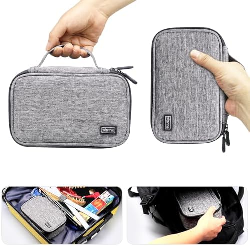 sisma Travel Electronics Organizer Small Carrying Case for Cables Phone Chargers USB Plugs Power Cords Earbuds Adapter Tech Accessories Pouch -Grey - Image 2