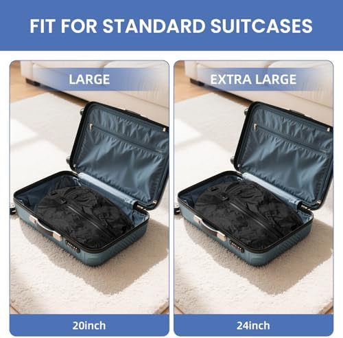 BAGAIL TPU Vacuum Bag for Travel, Reusable Compression Bag with IPX8 Waterproof Zipper, Save Space for Suitcase, Backpack and Carry on (Black, ExtraLarge, No Pump) - Image 8