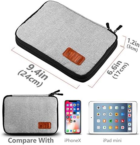 Travel Cable Organizer Bag Double Layer Waterproof Portable Electronic Accessories Organizer for USB Cable Cord Phone Charger Headset Wire SD Card with 10pcs Cable Ties(Grey) - Image 6