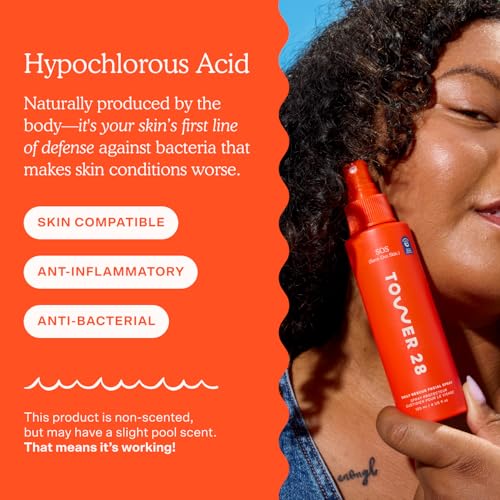 Tower 28 SOS Daily Rescue Facial Spray - Hypochlorous Acid Spray to Help Reduce Redness, Calm Irritation + Alleviate Flare-Ups - Purifying Travel Size Face Toner - Everyday Skin Care Essential (1 oz) - Image 5