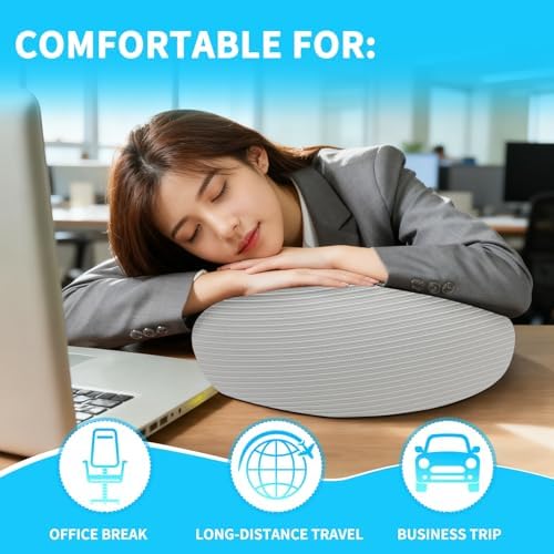 Travel Pillow for Airplane - 360°Support Ergonomic Raised-Edge Designed, 100% Memory Foam Neck Pillow - Best for Traveling & Long Flights & Offices & Cars Sleeping Use with Storage Box - Image 5