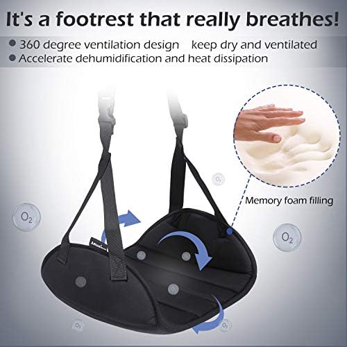 Upgraded Airplane Foot Rest (Premium Memory Foam) - Thickened Super-Size Airplane Foot Hammock to Relax Your Feet - Perfect Airplane Travel Essentials for Long Flight Plane Travel Foot Leg Rest - Image 2