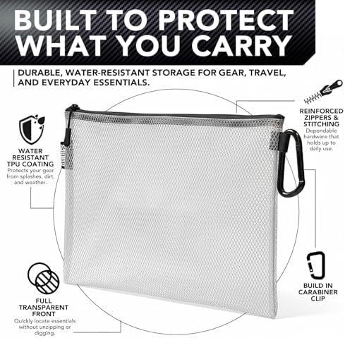 GOBAGS Air Production Multi‑Size Clear Zipper Pouch (4‑Pack) – Cable Organizer & Travel Gear Bag for Electronics, Camera Accessories, Tool Pouch & Small Tech Storage - Image 2