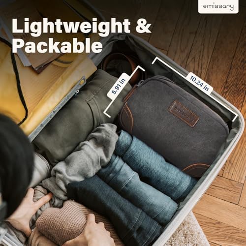 emissary Toiletry Bag for Men, Canvas Travel Toiletry Bag Men's Dopp Kit, Water-resistant Bathroom Bag Mens Shaving Kit, Travel Kit Small Bags, Shaving Bag, Toiletry Bags - Image 5