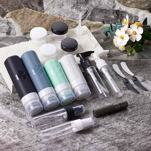 INSFIT 23 Pack Travel Bottles for Toiletries, TSA Approved Silicone Travel Size Toiletries with Toiletry Bag, BPA Free Leak Proof Refillable Travel Essentials for Liquids Shampoo Conditioner Lotion - Image 6