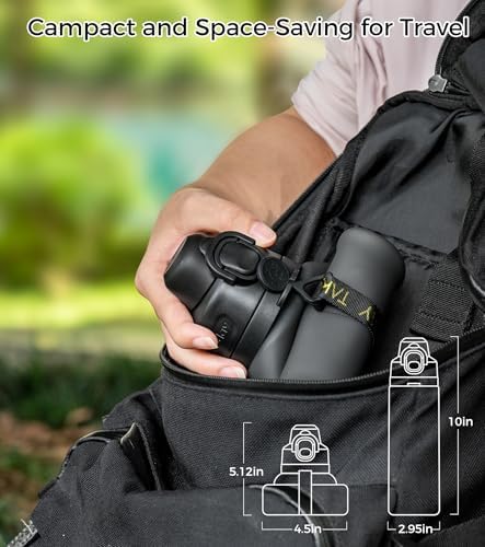TakeToday Collapsible Water Bottles 20oz (600mL), Foldable Platinum Silicone Travel Water Bottle with Straw & Carry Strap, Leak-Resistant Screw Lid, Wide Mouth, BPA-Free for Hiking, Camping, Travel - Image 6