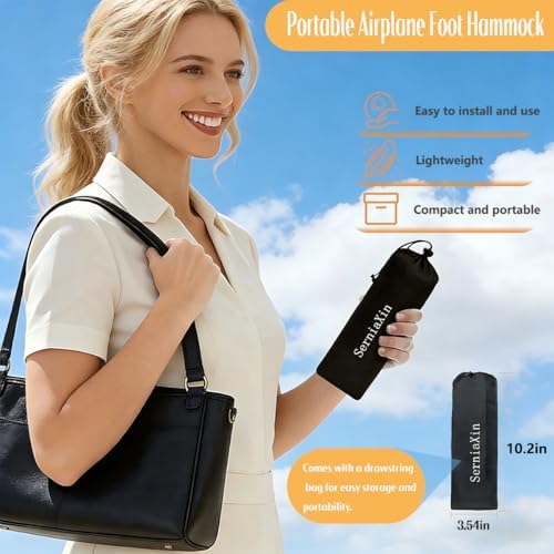 Foot Hammock for Plane Travel - Portable Adjustable Airplane Foot Hammock with Memory Foam - Hardboard, Prevents Feet Clashing, Relieves Swelling - Travel, Office Essentials - Image 6