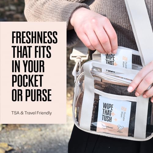 Wipe That Tush On-The-Go Flushable Wipes - 1 Pack of 30 Individually Wrapped Wipes - Fragrance Free - Extra Large & Soft - Hypoallergenic With Aloe & Vitamin E - Septic-Safe - Image 2