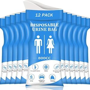 DIBBATU Disposable Urine Bag, 12/24 PCS Pee Bags for Travel for Women/Men, 800ML Emergency Portable Urinal Bag and Vomit Bags, Unisex Urinal Bag for Camping, Traffic Jams, Pregnant, Patient