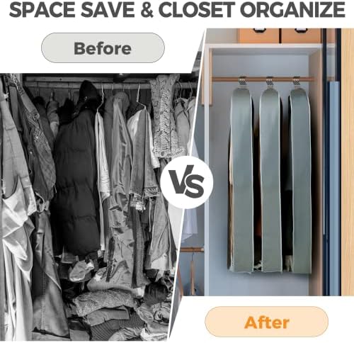 6 pcs 40" Garment Bags for Hanging Clothes, Clear Suit Bags for Closet Storage Clothing Storage, Garment Bags for Travel Covers with 4" Gussets for Coats, Jackets, Shirts and Sweater - Image 7