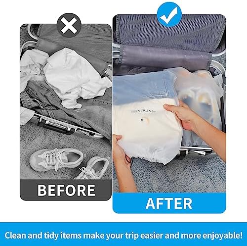 Waterproof Travel Drawstring Shoe Bags for Packing, Storage, Travel Essentials for Men and Women, 15.7 x 11.8 inches, Clear, 5 pieces - Image 4