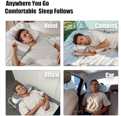 Bespilow Travel Camping Pillow for Sleeping - Memory Foam Cervical Neck Support Pillow for Pain Relief, Compact Compressible Contour Pillows with Cooling Cover & Storage Bag for Backpacking, Road Trip - Image 7