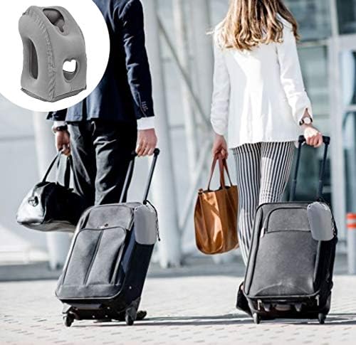 Inflatable Travel Air Pillow for Sleeping to Avoid Neck and Shoulder Pain, Comfortably Support Head and Lumbar, Used for Airplane, Car, Bus and Office (Grey) - Image 8