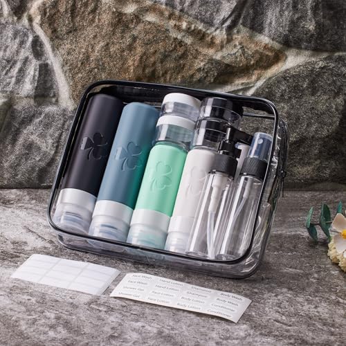 INSFIT 23 Pack Travel Bottles for Toiletries, TSA Approved Silicone Travel Size Toiletries with Toiletry Bag, BPA Free Leak Proof Refillable Travel Essentials for Liquids Shampoo Conditioner Lotion - Image 7