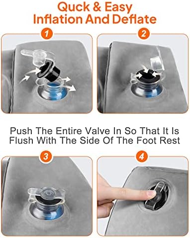 Sunany Inflatable Foot Rest Pillow for Travel, Kids/Adults Airplane Travel Pillow-Adjustable Height Cushions,for Kids to Sleep While Traveling,Suitable for Office, Home and Any Travell (1 Pack) - Image 5