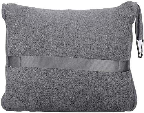 BlueHills Premium Soft Travel Blanket Pillow Airplane Flight Blanket Throw Bag Pillowcase Compact Large 2 in 1 Combo Warm Traveling Plane Essentials Portable Gifts Lightweight Grey Gray T007 - Image 9
