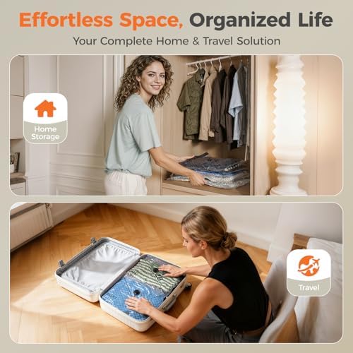 Nicetree 18-Pack Vacuum Seal Bags with Rechargeable Wireless Pump | 3 Sizes (20/24/28 Inch) Travel Vacuum Storage Bags for Clothing, Bedding & Seasonal Storage | Space Saver for Luggage - Image 7