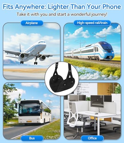 Ergonomic Airplane Foot Hammock(Memory Foam)-Ultimate Comfort Foot Hammock for Plane Travel Essentials to Relax Your Feet, Portable Airplane Foot Rest with Adjustable Strap, Perfect for Long Flight - Image 6