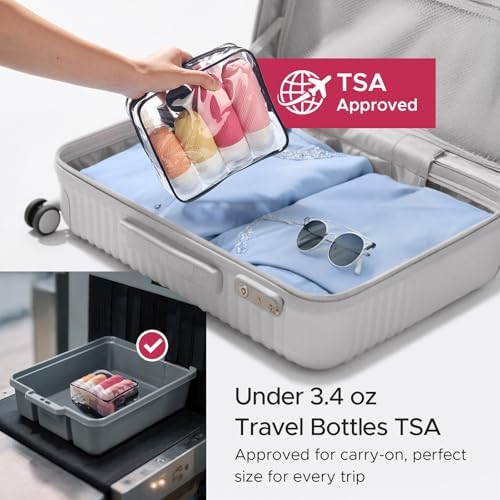 LitBear 23 Pack TSA Approved Travel Bottles for Toiletries, Leak Proof Refillable Travel Size Containers Kit with Silicone Squeezable Bottles Jars for Shampoo Lotion Conditioner, in Clear Bag, Pink - Image 6