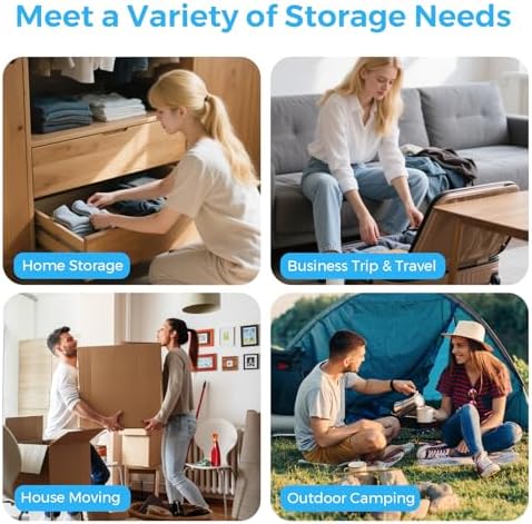 Vacuum Seal Bags for Clothing Travel, 12 Pack Vacuum Storage Bags for Clothes with Portable Electric Pump, Space Saver Bags for Luggage Traveling and Clothing - Image 8