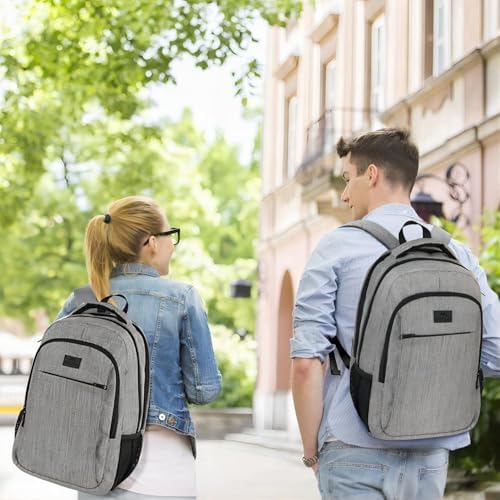 MATEIN Travel Laptop Backpack, Business Anti Theft Slim Sturdy Laptops Backpack Personal Item Bag, Water Resistant College School Computer Bag Gift for Men & Women Fits 15.6 Inch Notebook, Grey - Image 2
