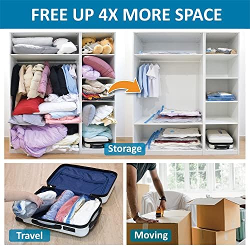 Cozy Essential Vacuum Storage Bags, Compression Space Saver Bags for Clothes, Comforters, Blankets, Pillow, Bedding, Sealer Clothing Storage,20 Combo - Image 3