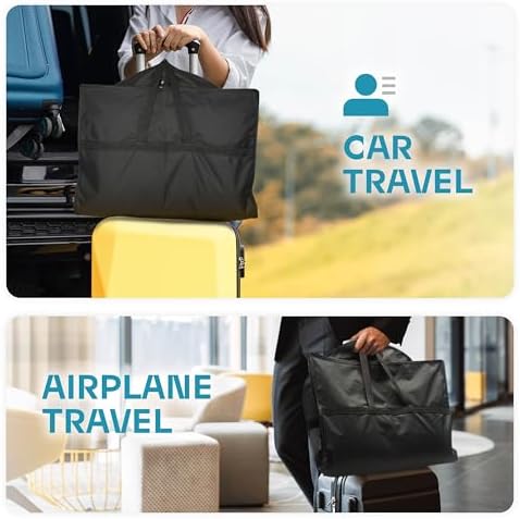 43" Travel Garment Bag with Accessories Zipper Pocket, Heavy Duty Suit Bag for Suits, Tuxedos, Dresses, Coats, Black, 1 pack - Image 6