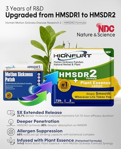 HMSDR2 16ct Motion Sickness Patches with Plant Essence – Lemon – Sea Sickness Patches for Cruise, Car, Airplane – Non-Drowsy, 72H Lasting - Image 2