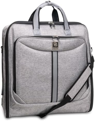 Premium Suit Garment Bag Carry On - Hangs 4 Suits - Travel & Business with Shoulder Strap and Laptop Compartment