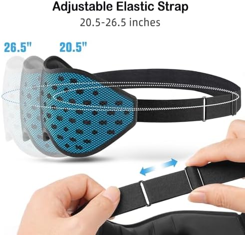 LitBear Breathable Sleep Mask, 3D Eye Mak Sleep for Side Sleepers Women Men, Light Blocking Sleeping Mask with Adjustable Strap, Soft Lightweight Eye Cover for Travel, Night Work, Nap, Office - Blue - Image 6