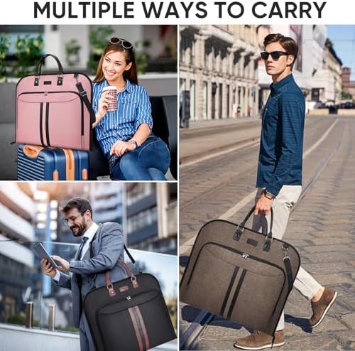 BALEINE Travel Garment Bag, Travel Suit Bag for Men, 42'' Waterproof Carry on Garment Bag for Hanging Clothes, Garment Duffel Bag for Travel Business (Black) - Image 7