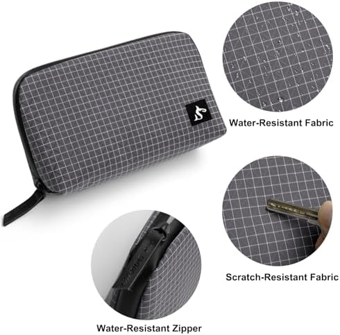 SIMTOP Small Tech Accessory Pouch Cable Organizer Bag, Compact Electronics Travel Case for Charger, Cords, Mouse & Power Bank, Water-Resistant Portable Gadget Storage for Backpack & Daily Commute - Image 5