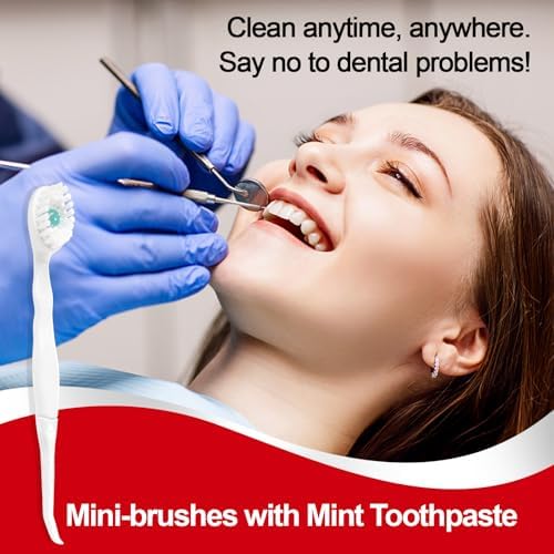 Mini Disposable Toothbrushes with Toothpaste and Toothpick, Tongue Cleaners, Reduce Bad Breath, Tongue Scraper, Prepasted Toothbrush, Pick for Work or Travel (Mint, 20pcs) - Image 5