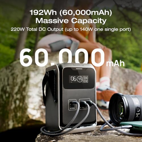 EF ECOFLOW TRAIL 200 DC Portable Power Station, 192Wh LiFePO4 Battery, Solar Generator, 220W DC Output, Compact Power Bank for Camping, Travel, Outdoors, and Emergency Use (No AC Outlet Included) - Image 2