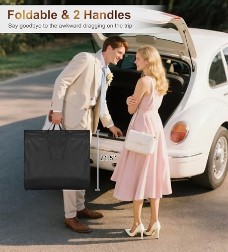 MISSLO 43" Garment Bags for Travel Waterproof Suit Bag Travel for Men 4" Gusseted Suit Protector Bag for Closet Storage Clothing Covers for Hanging Clothes Suits Carrier - Image 2