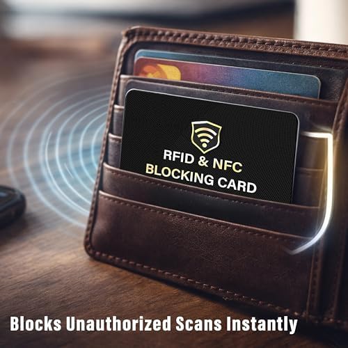 SaiTech IT 5 Pack RFID Blocking Card, One Card Protects Entire Wallet Purse, NFC Contactless Bank Debit Credit Card Protector ID ATM Guard Card Blocker–(Black) - Image 6