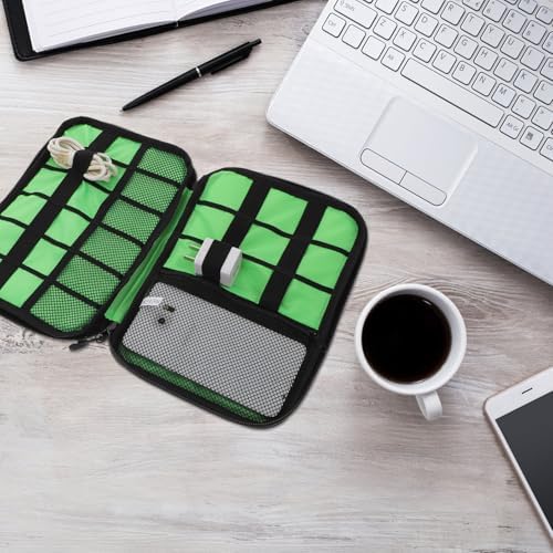 Homoyoyo Travel Cable Organizer Bag for Electronics Accessories, Portable Tech Organizer Case Multiple Compartments, Blue Digital Storage Pouch for Charging Cables, Power Banks, - Image 7