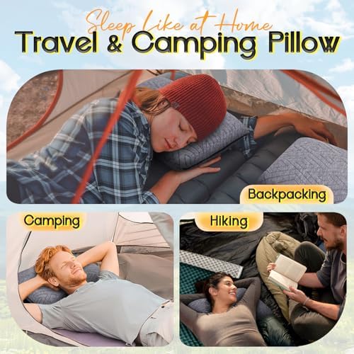 Travel Pillow for Sleeping Camping, Memory Foam Small Pillow with Breathable Cover for Backpacking, Airplane, Car (15.5 X 12 Inch) - Image 6