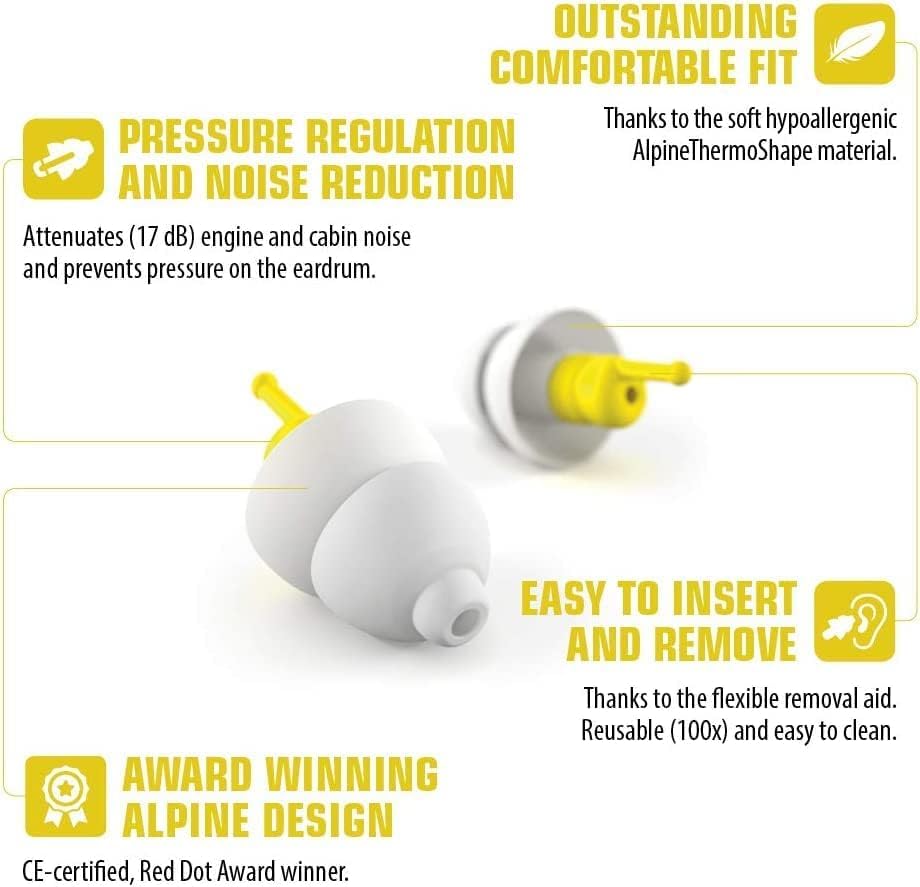 Alpine FlyFit - Earplugs for Pressure Relief & Preventing Ear Pain While Flying - Airplane Travel Essentials - Comfortable Reusable Hypoallergenic Earplugs with Ultra Soft Filter - Image 4