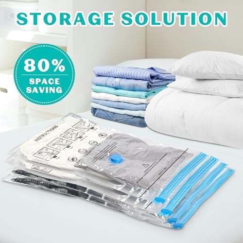 15 Pack Vacuum Seal Bags for Clothing &Travel, Space Saver Vacuum Storage Bags for Blankets,Luggage,Clothes,Comforter, Hand Pump Included (3 Jumbo,3 Large,3 Medium,3 Small,3 Roll） - Image 2