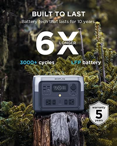 EF ECOFLOW Portable Power Station RIVER 2 Max, 512Wh LiFePO4 Battery/ 1 Hour Fast Charging, Up To 1000W Output Solar Generator (Solar Panel Optional) for Outdoor Camping/RVs/Home Use Black - Image 6