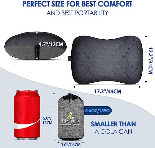 Hikenture Camping Pillow with Removable Cover - Ultralight Inflatable Pillow for Neck Lumbar Support - Upgrade Backpacking Pillow - Washable Travel Air Pillows for Camping, Hiking, Backpacking - Image 7