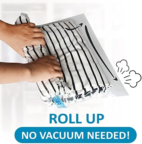 Cozy Essential Compression Bags for Travel - Travel Essentials - 24 Pack Space Saver Bags - No Vacuum Needed - Compression Packing Bags for Cruise Accessories - Image 7